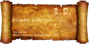 Klapka Diána névjegykártya